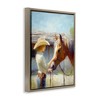Stupell Industries Girl Caring For Horse Black Floater Framed Canvas Wall Art - 3 of 4