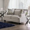 Creation Velvet Upholstered Loveseat Light Gray/Navy - Furniture Of America - 2 of 4
