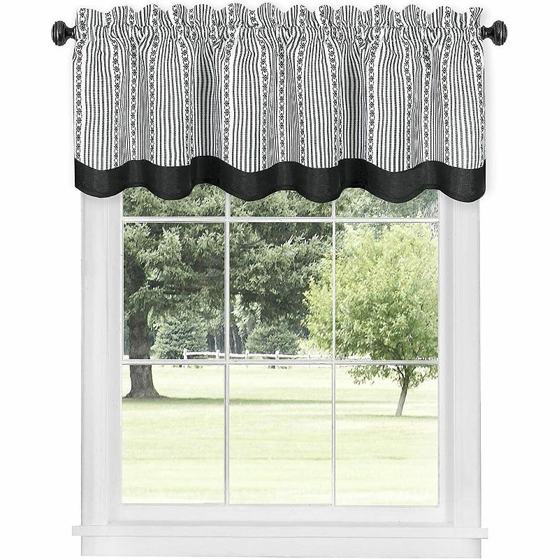 Kate Aurora Country Farmhouse Striped Window Valance Curtain Treatments - Assorted Colors, 1 of 4