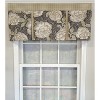 RLF Home 3" Rod Pocket High Quality Fabric Peony Ball Pleated Valance for Windows 50" x 16" Gray - 2 of 4