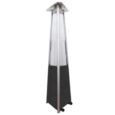 Commercial Glass Tube Outdoor Patio Heater Hammered Silver - AZ Patio Heaters