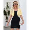 Womens Short Sleeve Shrug Cardigan Bolero Lightweight Open Front Knit Sweater Cardigans Shrug for Dress - 3 of 4