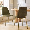 Modern Gold Dining Chair Set Of 2 Upholstered Dining Chair Linen Armless Chair for Dining Room,Kitchen,Living Room-Tanpinhause - 2 of 4