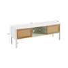 55.12"/54.33"W Rattan TV Stand with Solid Wood/Metal Legs and Sliding Door for Storage, TV Console Cabinet 4W - ModernLuxe - 3 of 4