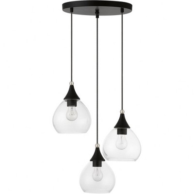 Elegant Catania 3-Light Indoor/Outdoor Pendant with Clear Glass Shades