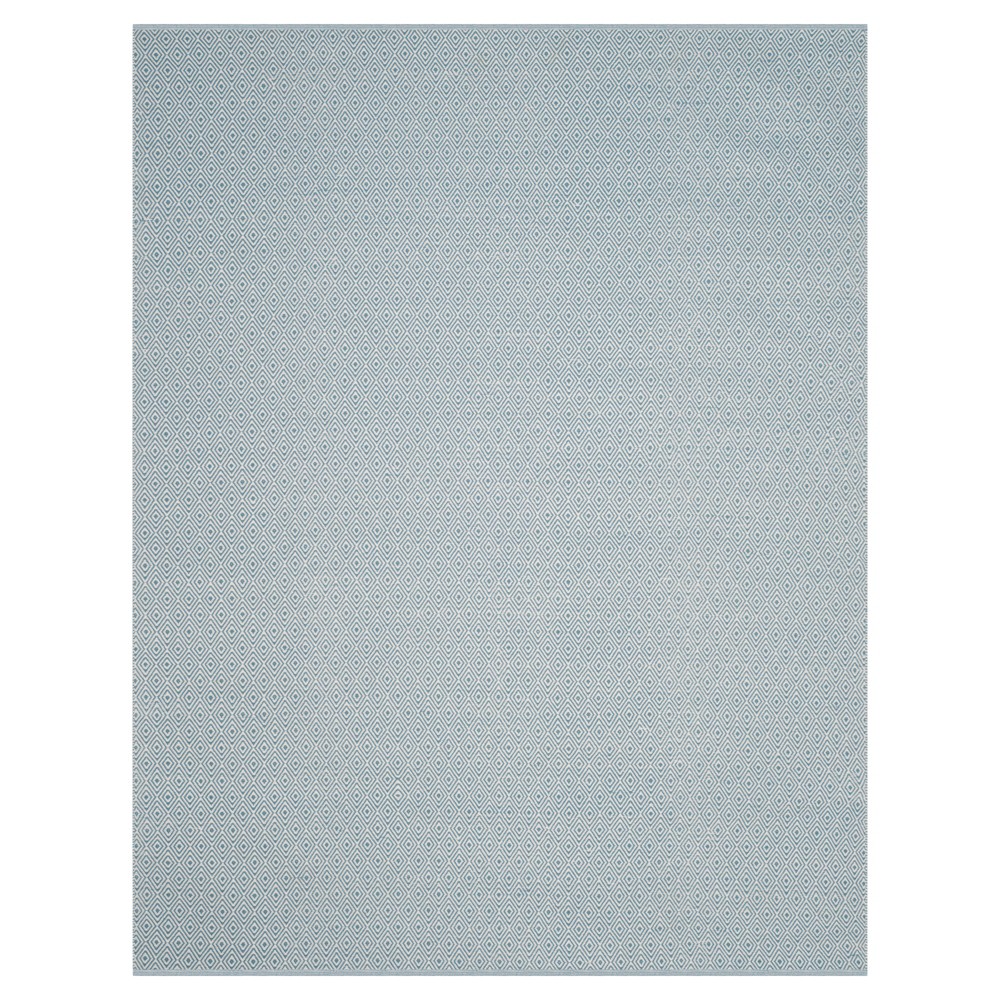 Ivory/Light Blue Stripe Flatweave Woven Area Rug - (9'x12') - Safavieh