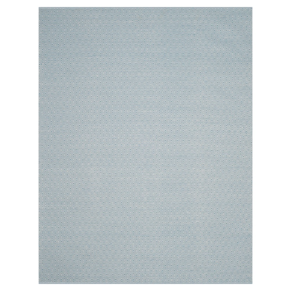 Ivory/Light Blue Stripe Flatweave Woven Area Rug - (9'x12') - Safavieh