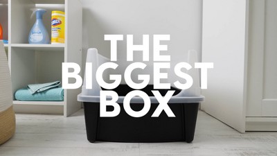 Extra Large Navy Plastic Open Top Cat Litter Box with Scatter Shield
