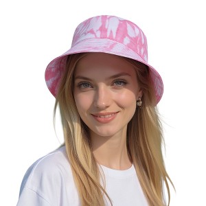 Anna-Kaci Summer Fisherman Hat Outdoor Travel Tie Dye Bucket Hat with Wide Brim Casual Sun Protection - 1 of 4