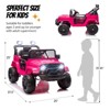 JOYMOR 12V Ride on Truck with Remote Control, Battery Powered Kids Car with LED Lights/Horn/Manual Control/3-5 MPH Speed/Gift for Girl Boy (Hot Pink) - 2 of 4