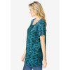Woman Within Plus Size Short-Sleeve Pintucked Henley Tunic - 4 of 4