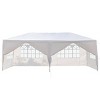 10×30 FT Outdoor Garden Gazebo, Gazebo with Iron Tube and PE Canopy, Wedding Party Tent Marquee with 5 Removable Sidewalls-Coolbibila - 4 of 4