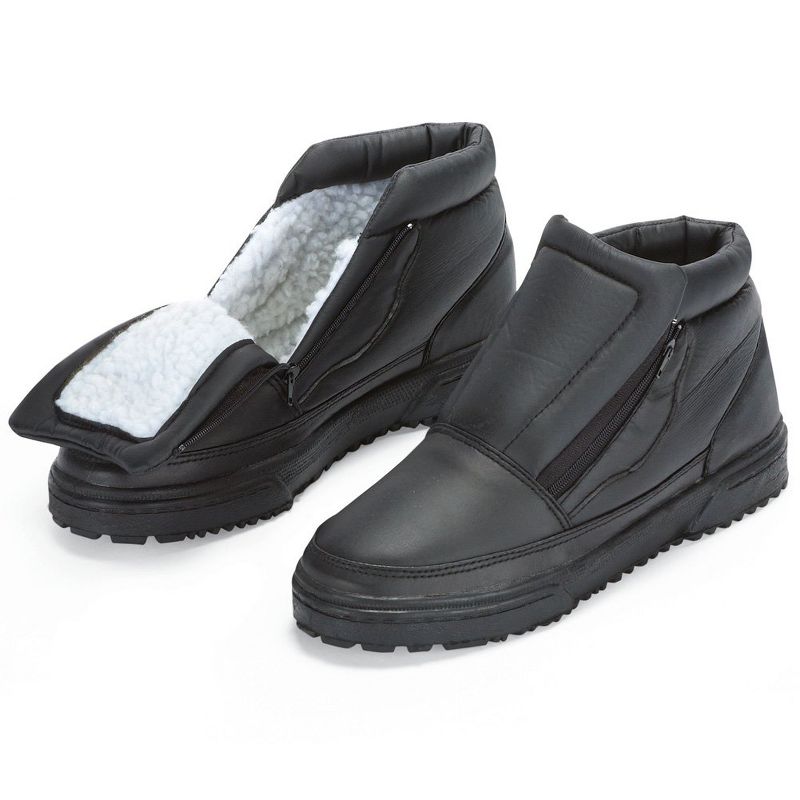 Collections Etc Water Resistant Fleece Insulated Snow Boots with Flip-Out Ice Grippers and Skid-Resistant Soles, 1 of 6