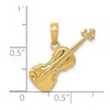 Black Bow Jewelry 14k Yellow Gold 3D Violin Pendant - 4 of 4