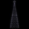 vidaXL Christmas Cone Tree Decoration Artificial Christmas Tree with LEDs - Cold White 10 x 3 ft - 3 of 4