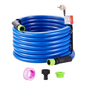 VEVOR 25ft Heated Water Hose for RV,Heated Drinking Water Hose Antifreeze to -45°F, Automatic Self-regulating, 5/8" I.D. with 3/4" GHT Adapter, Blue - 1 of 4