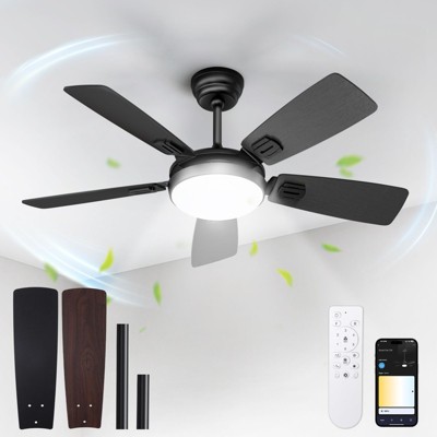 Blitzhome 42" 5-Blade Smart Ceiling Fan with LED Light & Remote Control 6 Speeds for Bedroom Patio