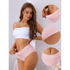 Allegra K Women's Mid-Waisted Full Coverage Tummy Control Cotton Briefs - 3 of 4