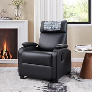 Kumasinova Modern PU Leather Recliner Chair,Accent Chair with Cup Holder & Comfortable Arms and Back,Single Sofa for Living Room or Home Office - 1 of 4