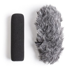 Movo WS-G7 Foam & Furry Indoor/Outdoor Microphone Windscreen Combo Pack - Custom Fit for Rode VideoMic Go - 1 of 4