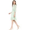 Allegra K Women's Solid Ruffle Hem 3/4 Sleeve A-Line Smocked Short Chiffon Dress - 4 of 4