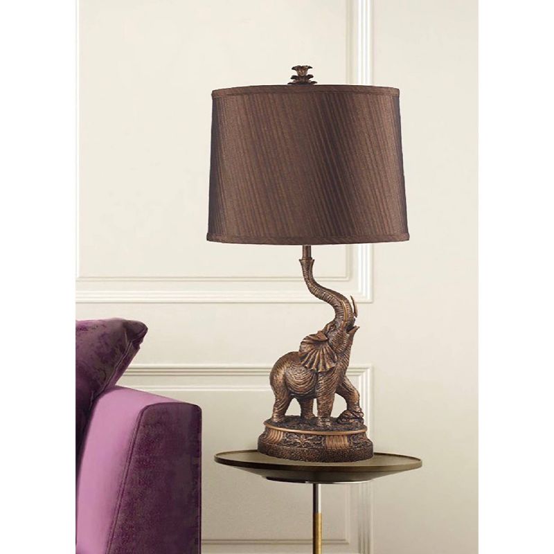26.5&#34; Novelty Metal Table Lamp with Elephant Base Brown - Ore International, 4 of 5