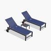 PURPLE LEAF Outdoor Chaise Lounge with Wheels for Outside 2 Pieces Aluminum Patio Lounge Chair with 5 Adjustable Position Recliner Side Table Included - 3 of 4