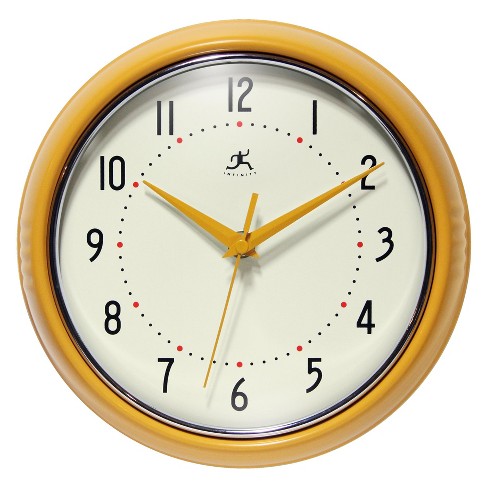 Infinity Instruments Round Wall Clock Yellow Target