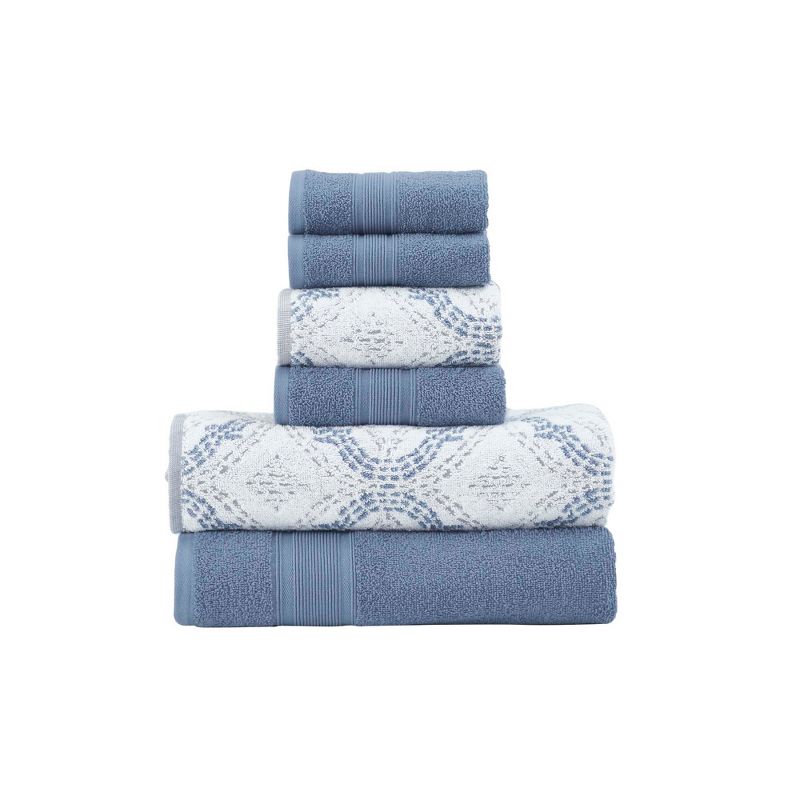Modern Threads 6 Piece Cotton Jacquard Towel Set, Capri., 3 of 5