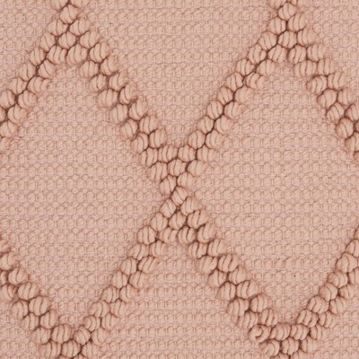 Blush Pink Diamond Lattice Cotton Polyester Throw Pillow 18" x 18"