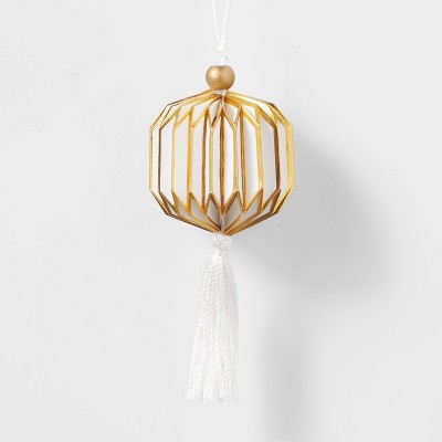 Paper Lantern with Tassel Christmas Tree Ornament White - Wondershop™