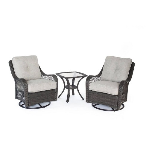 Merritt 3pc Swivel Glider Chair Seating, Outdoor Glider Chair Set