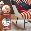 Beautyolove Red Fabric Upholstered Rocking Chair Nursery Rocker Glider Wingback Armchair with Solid Wood Legs - 4 of 4