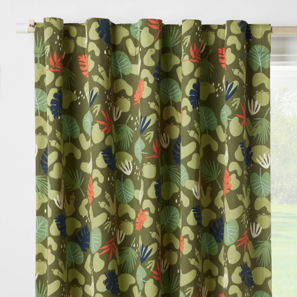 Photos - Curtains & Drapes 84" Dinosaur Full Printed Blackout Kids' Curtain Panel - Pillowfort™