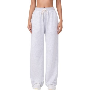 Anna-Kaci Active Women's Wide Leg Lounge Pants with Elastic Waistband and Adjustable Drawstring Closure - 1 of 4