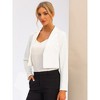 Allegra K Women's Long Sleeve Open Front Notched Lapel Business Cropped Blazers - 2 of 4