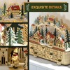 SEVOBAL Decorative Holiday Scene Props Christmas Village Arch Top Advent Calendar Holiday Countdown Display, Gold, 15.75"*5.51"*10.63" - 3 of 4