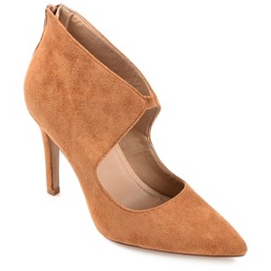 Journee Collection Womens Junniper Back Heel Zip High Stiletto Pointed Toe Pumps - 1 of 4