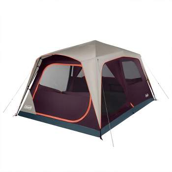 Coleman Skylodge Outdoor WeatherTec System Instant Set Up 10 Person Family Camping Tent with Stuff and Roll Carry Bag, Blackberry