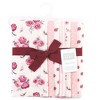 Hudson Baby Infant Girl Cotton Flannel Burp Cloths and Receiving Blankets, 14-Piece, Rose, One Size - image 2 of 2