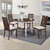 VYNXARIA 5pcs Table Set Round Dining Table Solid Wood Modern Farmhouse Rustic Look Distressed Look - 3 of 4
