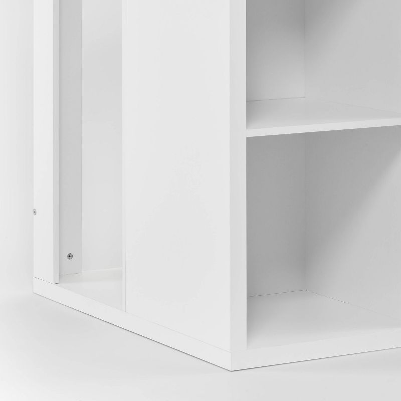 4 Cube Corner Organizer - Brightroom&#8482;: White Modern Bookshelf, 13&#34; Compatible, MDF & Laminate Finish, Max 120lbs, 4 of 5