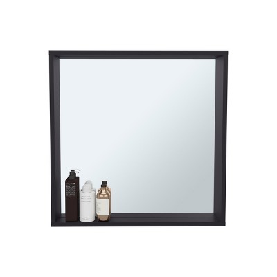 GlasFlength Decorative Wall Mirrors Medicine Cabinet Accent Mirror Wall Mounted Mirror Storage Cabinet for Bathroom Wall, Black, 23.6"*2.8"*23.6"