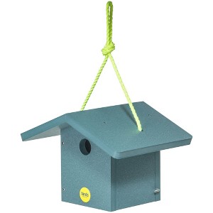 Birds Choice 6.75" Color Pop Recycled Plastic Wren Bird Houses Aqua Blue: Weather-Resistant, No Assembly Required - 1 of 4