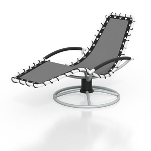 High Back Textilene Swivel Chair - 360° Rotating Outdoor Rocker with Mesh Seat, Ergonomic Patio Chair (Modern Black Design) - 1 of 4