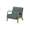 Upholstered Accent Chair with Wooden Frame, Sloped Arms and Removable Back Cushion - 4 of 4