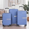 Gulches Hardshell Suitcase Double Spinner Wheels PP Luggage Sets Lightweight Durable Suitcase with TSA Lock,3-Piece Set (20/24/28) , Purplish Blue - 2 of 4