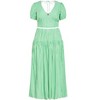 Women's Plus Size Amber Puff Sleeves Pleated Set - green gingham | CCX - 4 of 4