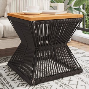 vidaXL Coffee Table Black Solid Acacia Wood 15.0 in x 15.0 in x 15.0 in - 1 of 2