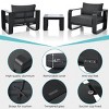 Nestfair 3pc Aluminum Frame Patio Conversation Set with Coffee Table and Cushions Black and Gray - 4 of 4